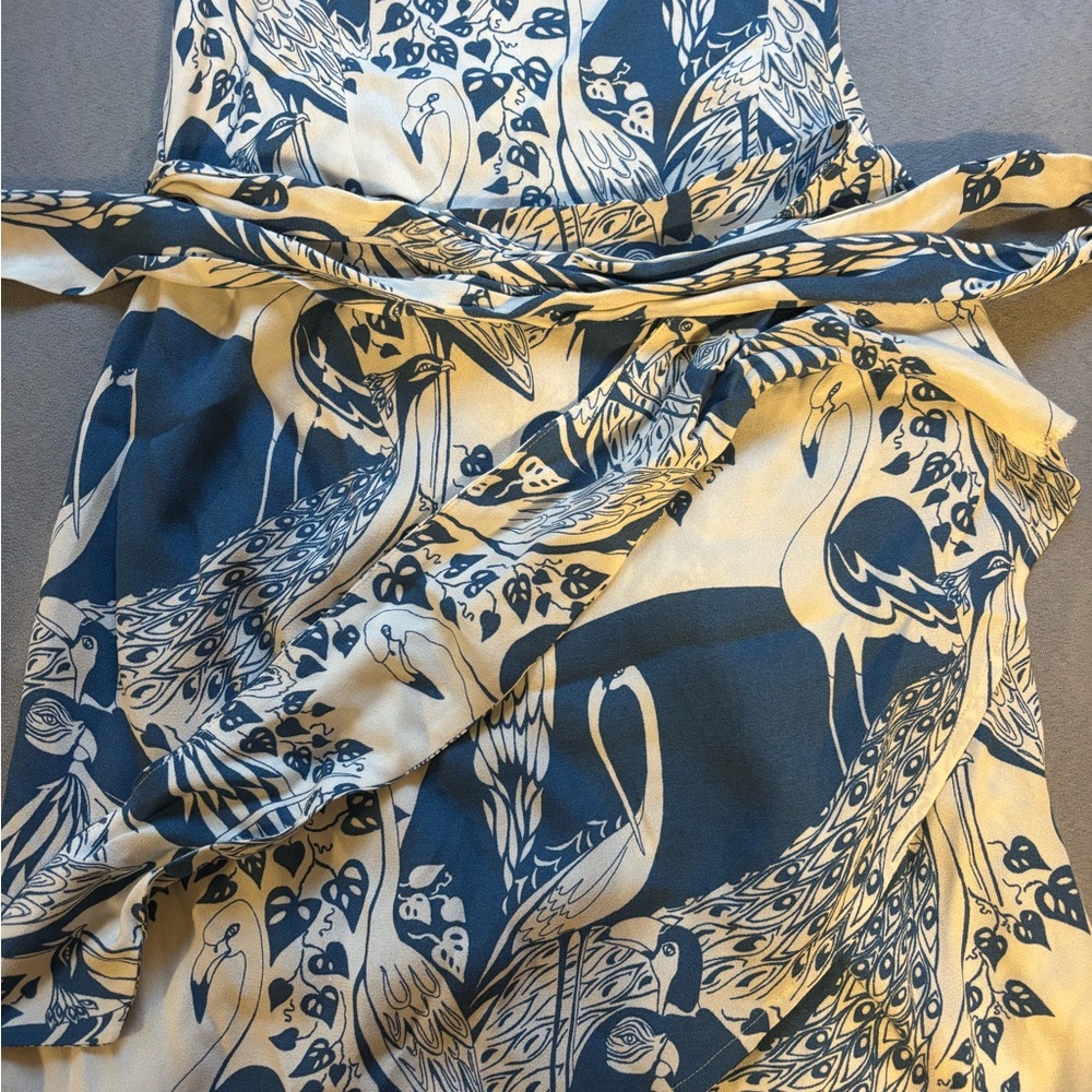Reformation Blue and Cream Mini Dress - Picture 5 of 7